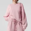 Make Waves Crew Neck Pullover - Sunset Pink Tonal