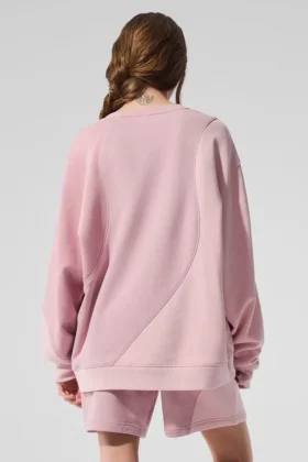 Make Waves Crew Neck Pullover – Sunset Pink Tonal