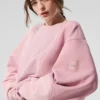 Make Waves Crew Neck Pullover - Sunset Pink Tonal