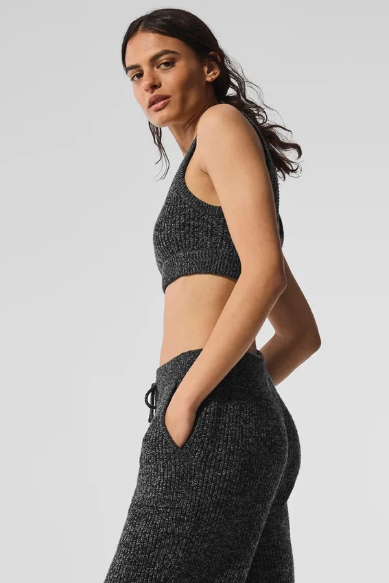 Marl Sweater Bra - Black Marl