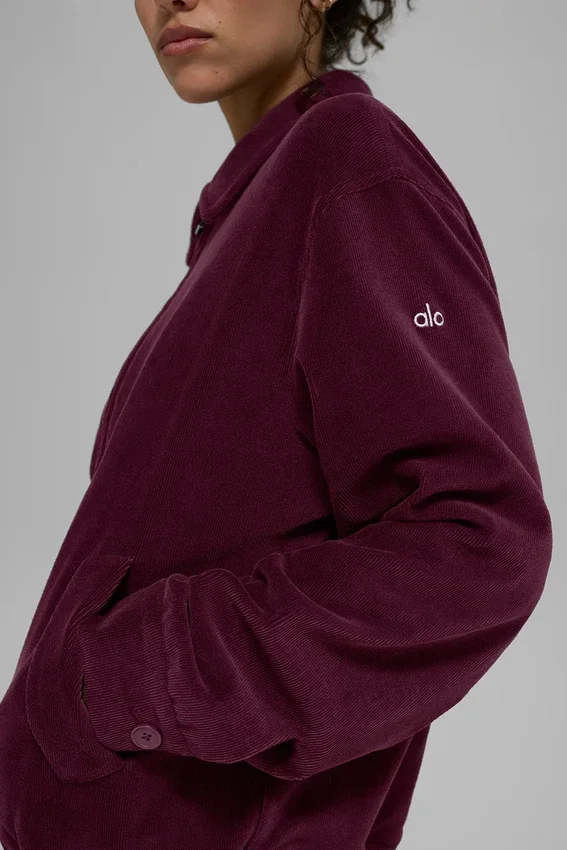 Micro Corduroy on Duty Jacket - Burgundy