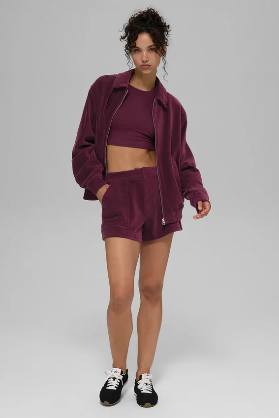 Micro Corduroy on Duty Jacket - Burgundy