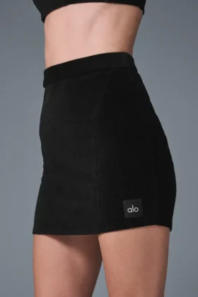 Micro Corduroy Winter Break Mini Skirt – Black