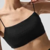 Micro Plisse Game on Bra - Black