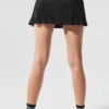 Micro Plisse Tennis Skirt - Black