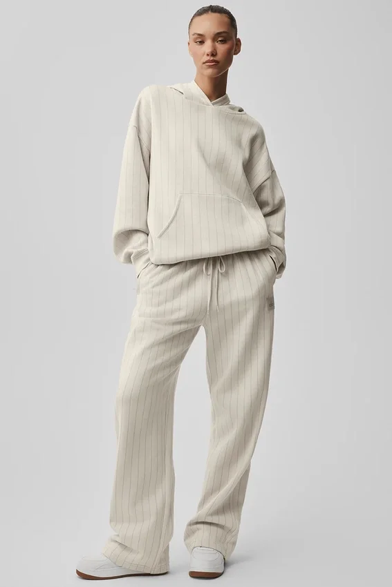 Pinstripe Hoodie - Bone Pinstripe