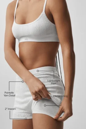 Pointelle Sweater Be Mine Hot Short – Semi Sheer White