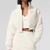 Polar Fleece Cropped Wintry Mix Jacket - Ivory