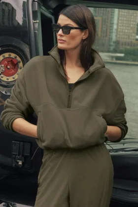 Polar Fleece Retreat Cover up - Olive Tree