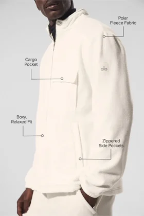 Polar Fleece Ridge Full Zip Jacket – Ivory