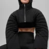 Quilted Starlight Puffer Shrug - Black