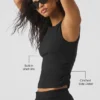 Ribbed En Pointe Tank - Black