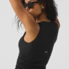 Ribbed En Pointe Tank - Black