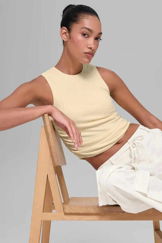 Ribbed En Pointe Tank - Candlelight Yellow