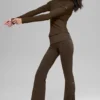 Ribbed Mesmerize Mock Neck Long Sleeve - Espresso