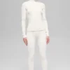 Ribbed Mesmerize Mock Neck Long Sleeve - Ivory