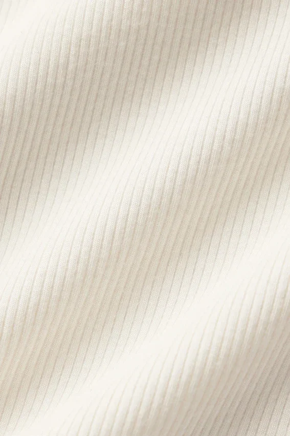 Ribbed Mesmerize Mock Neck Long Sleeve - Ivory