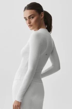 Ribbed Modal Long Sleeve – White