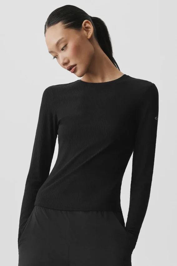 Ribbed Sea Coast Long Sleeve - Black