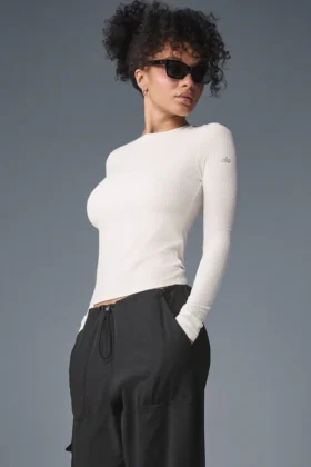 Ribbed Sea Coast Long Sleeve – Ivory