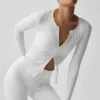 Ribbed Stardust Long Sleeve - White