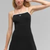 Ribbed Sweater Knit Highline Dress - Black/White