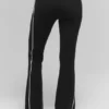 Ribbed Sweater Knit Highline Flare Pant - Black/White