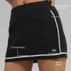 Ribbed Sweater Knit Highline Mini Skirt - Black/White