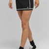 Ribbed Sweater Knit Highline Mini Skirt - Black/White