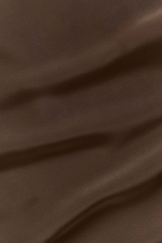 Satin Horizon Short Sleeve Button up - Espresso