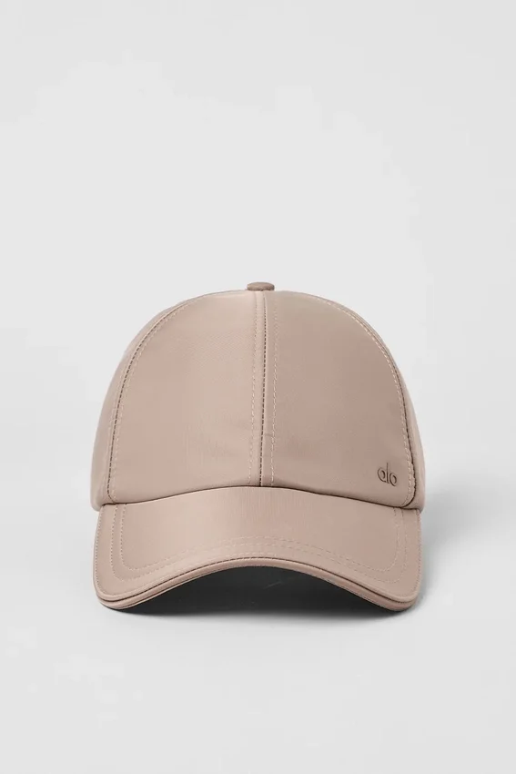 Satin Off-Duty Cap - Taupe Satin