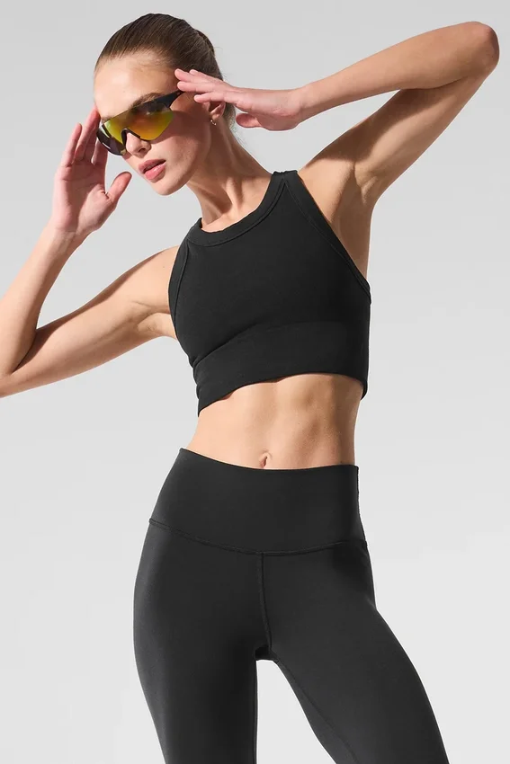 Seamless Delight High Neck Bra - Black