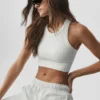 Seamless Delight High Neck Bra - White Heather