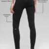 Seamless High-Waist Two Tone Rib Legging - Black