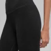 Seamless High-Waist Two Tone Rib Legging - Black