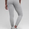 Seamless High-Waist Two Tone Rib Legging - Light Misty Grey Heather