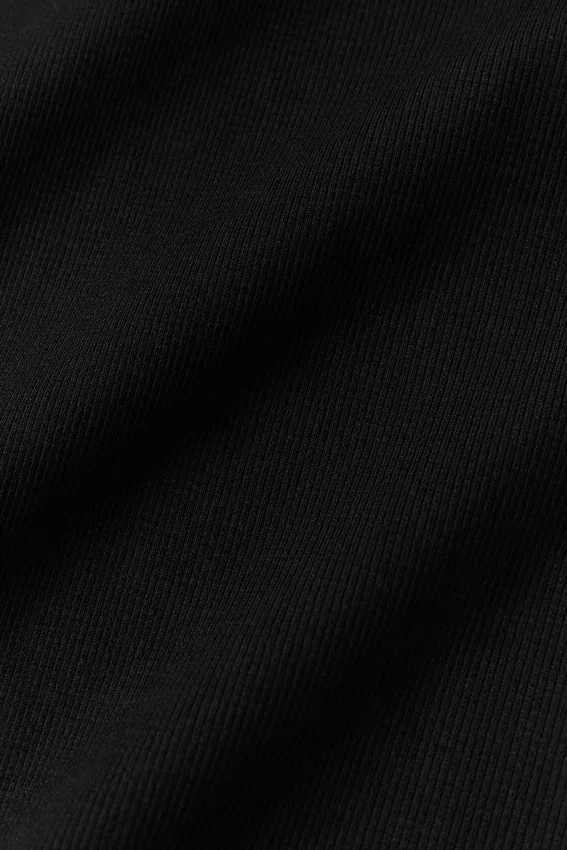 Seamless Modal Ribbed Cropped Short Sleeve - Black