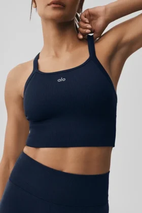Seamless Ribbed Favorite Bra Tank – Navy