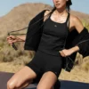 Seamless Ribbed Favorite Full Length Bra Tank - Black