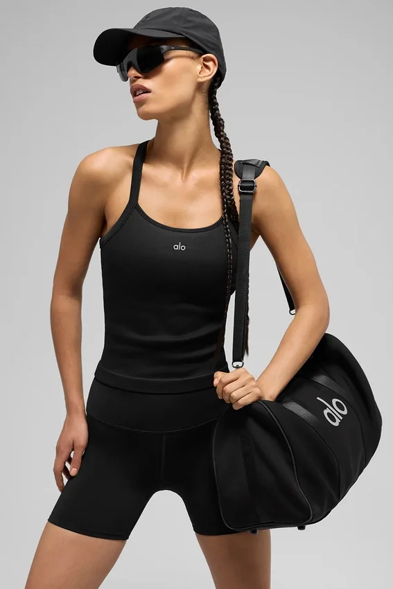 Seamless Ribbed Favorite Full Length Bra Tank - Black
