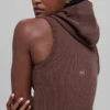 Seamless Two Tone Rib Hooded Vest - Brownstone Heather
