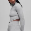 Seamless Two Tone Rib Jacket - Light Misty Grey Heather