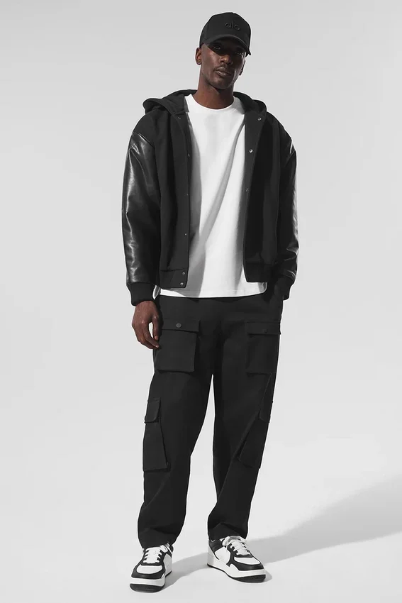 Select Hooded Bomber Jacket - Black