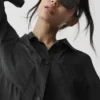 Semi-Sheer Golden Hour Button Down Long Sleeve - Black