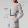 Sheer Cashmere Cropped Cardigan - Athletic Heather Grey