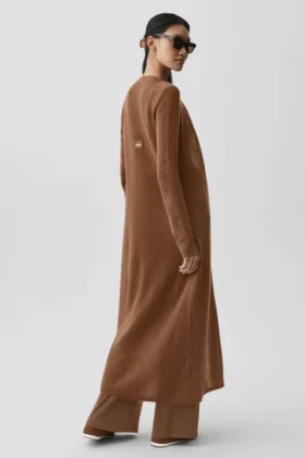 Sheer Cashmere Long Cardigan – Sun Kissed Brown