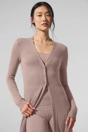 Sheer Cashmere Long Cardigan – Taupe