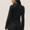 Silk Blend Radiance Long Sleeve Top - Black