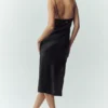 Silk Luminous Slip Dress - Black