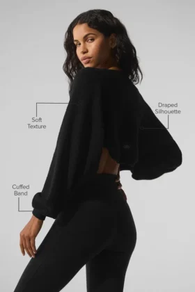 Snuggle up Sweater Shawl – Black